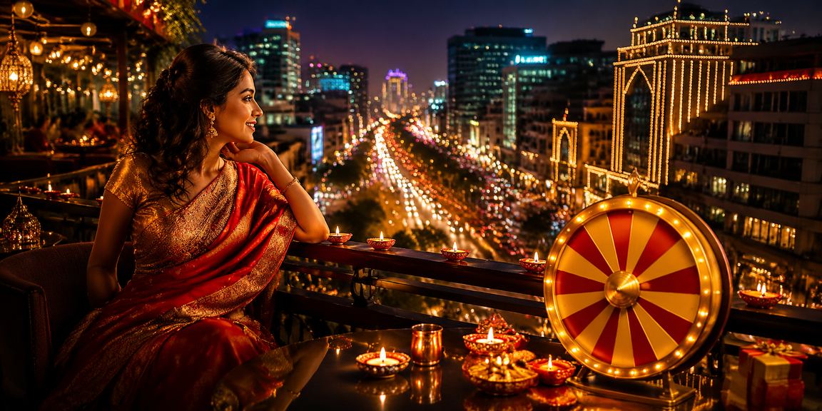 Bangalore street view with vibrant neon lights reflecting city excitement
